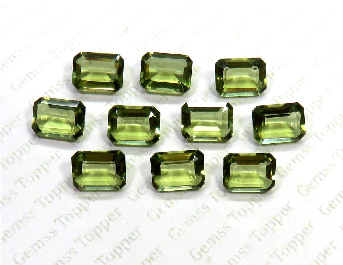 Moldavite 8x10 mm Octagon Faceted